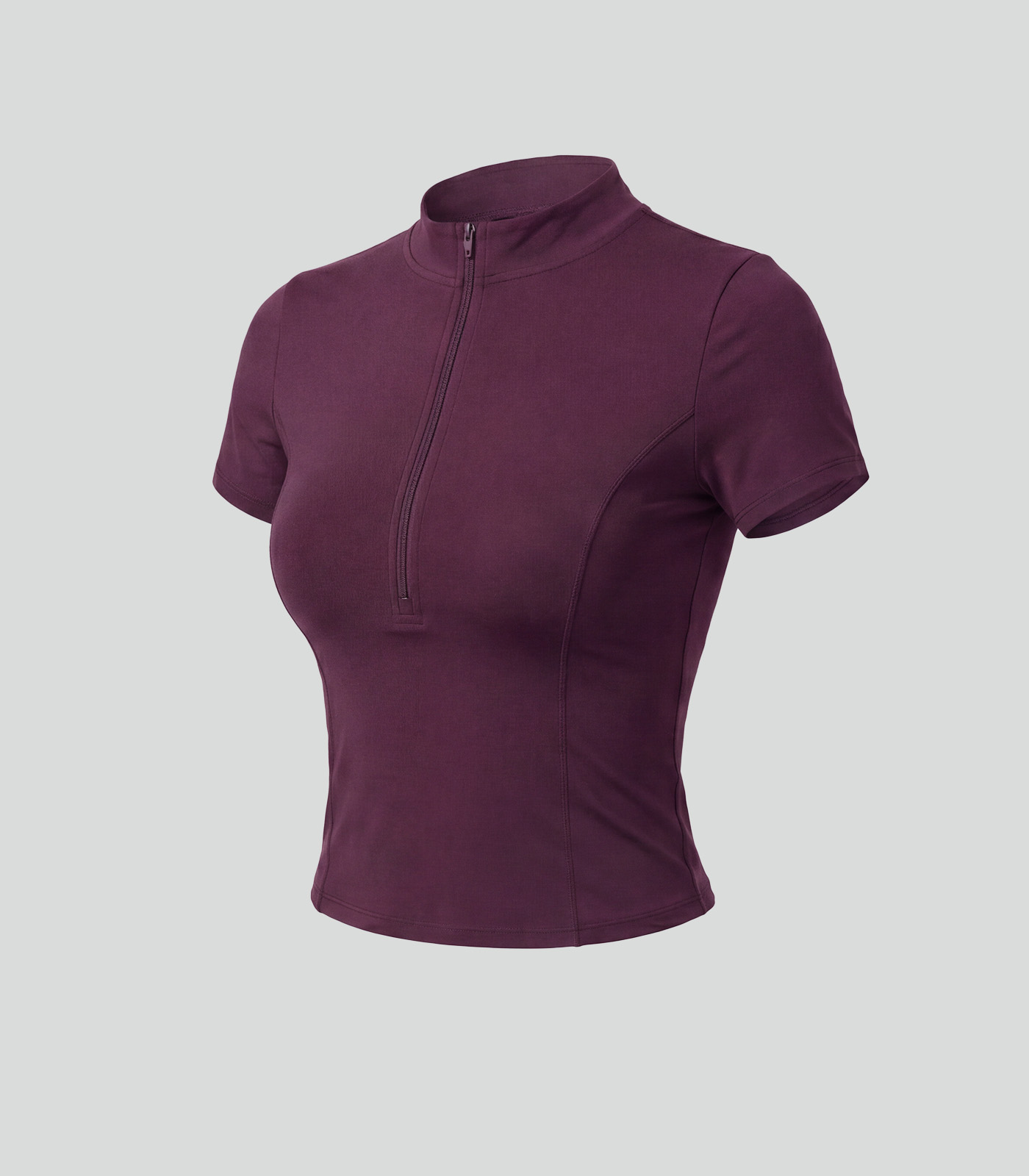 Plum Espresso Short Sleeve Half-Zip Top - Image 2