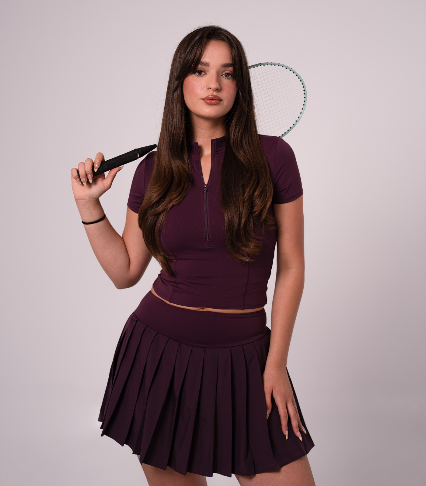 Plum Espresso Short Sleeve Half-Zip Top - Image 3