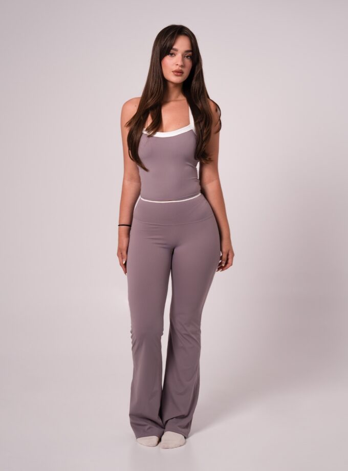 Lavender Cream Flared Leggings
